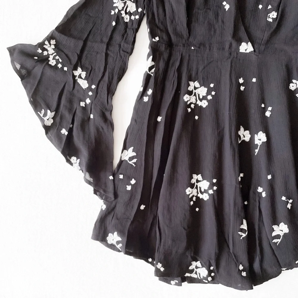 Free People Embroidered Bell Sleeve Dress - Picture 6 of 13